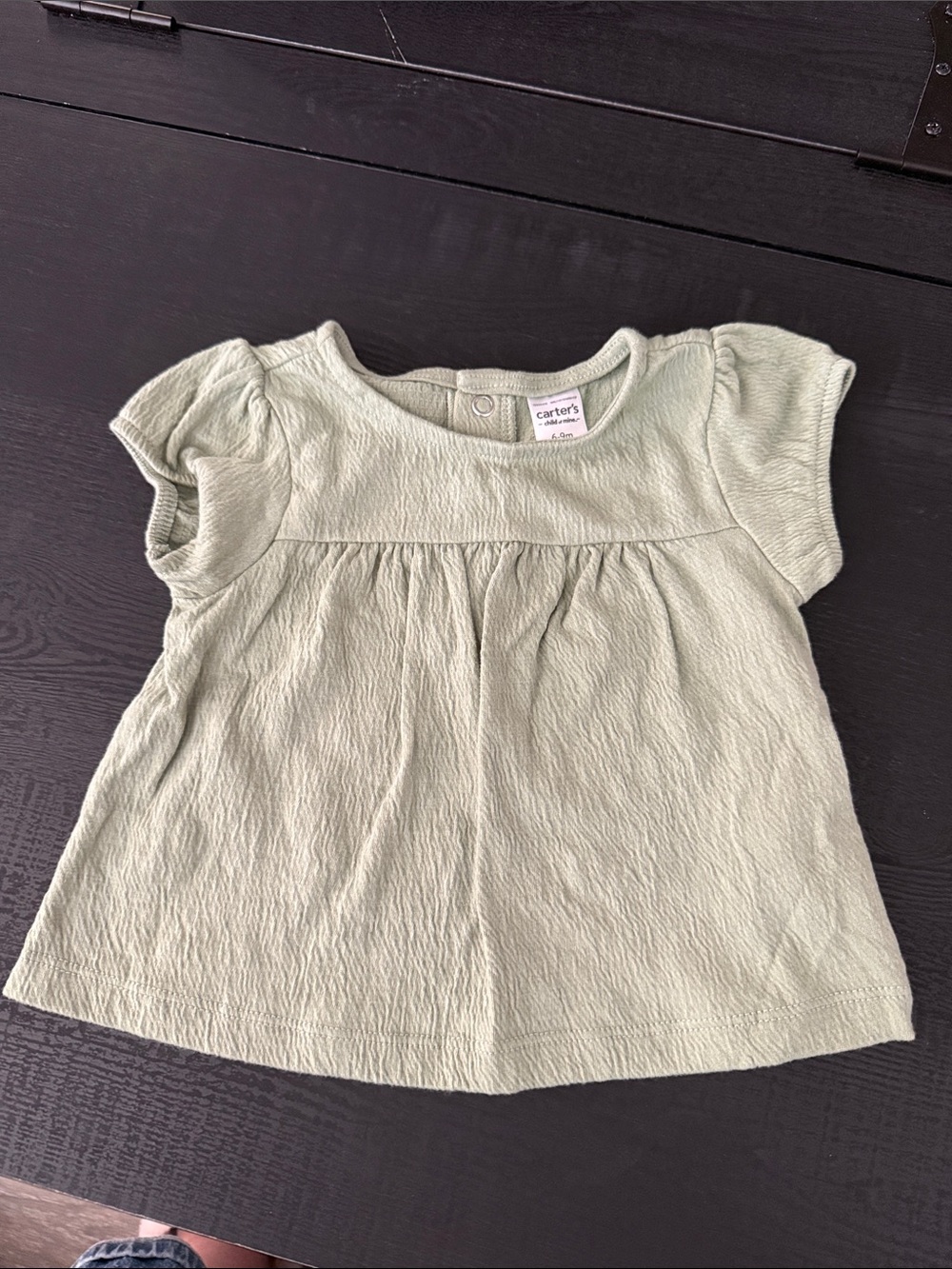 Carter's Light Sage Green Short Sleeve Baby Top